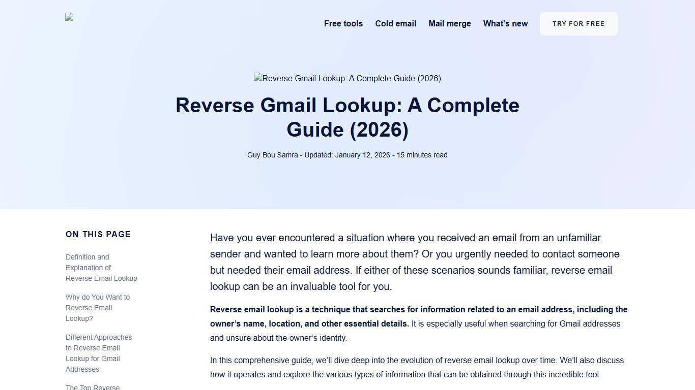 Reverse Gmail Lookup: A Complete Guide (2026)